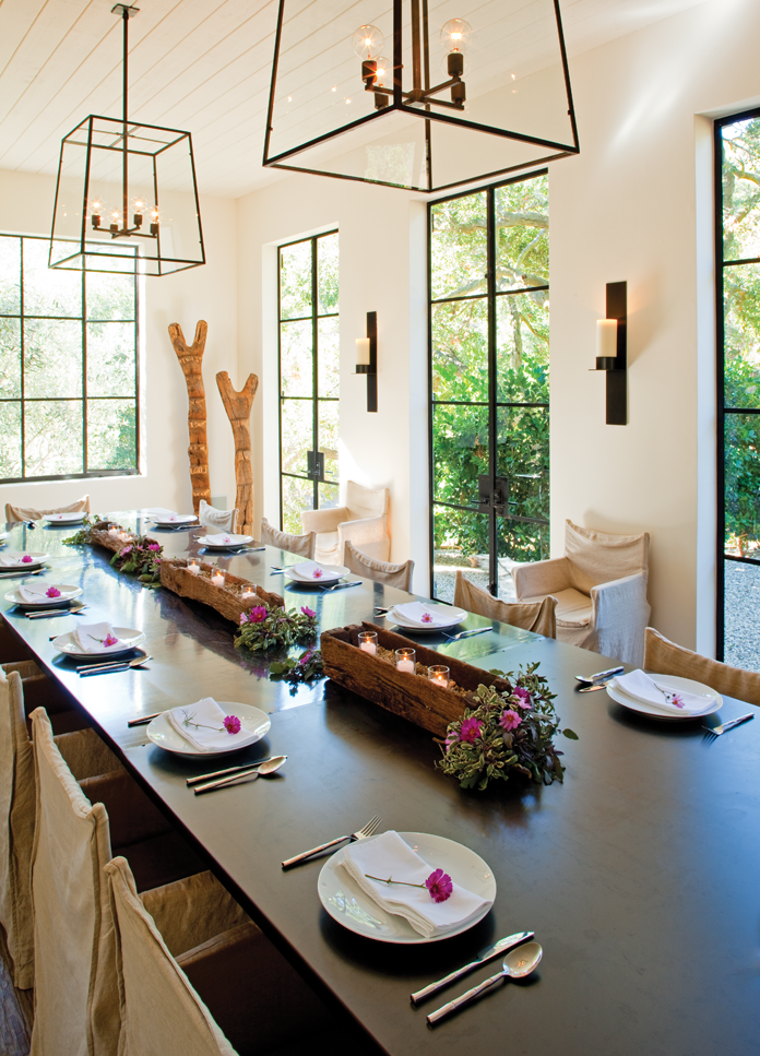 A serene tablescape and exercise class at the Ranch at Live Oak