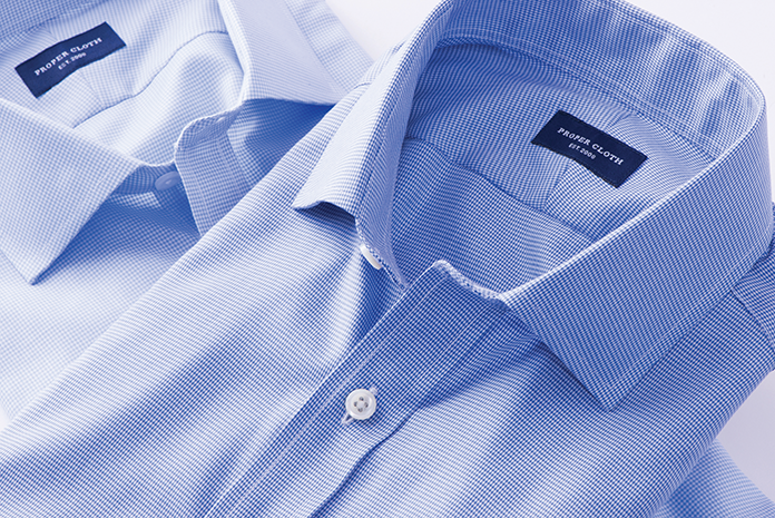 Custom-made button-down shirts from Proper Cloth in NYC