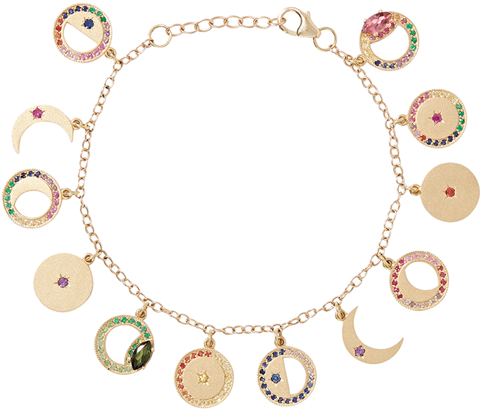 Andrea Fohrman Phases of the moon multi stone charm bracelet