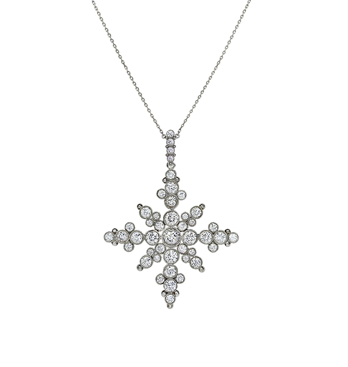 Deirdre Featherstone Diamond Snowflake Necklace