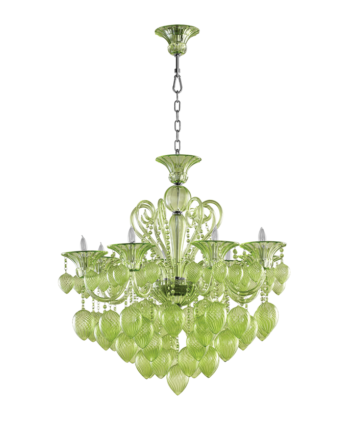 green bella vetro chandelier
