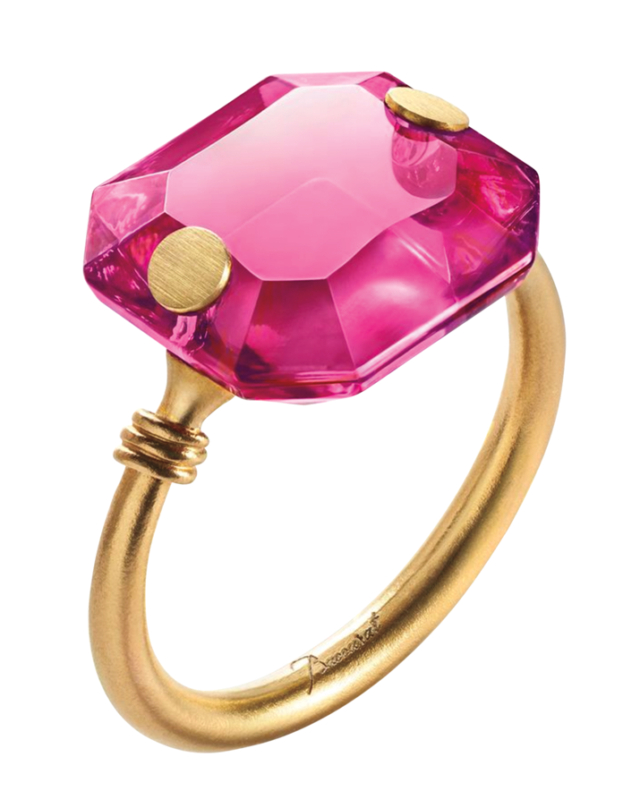 hot pink baccarat crystal ring
