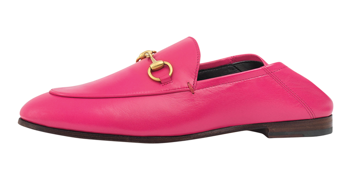 colors hot pink gucci leather loafer