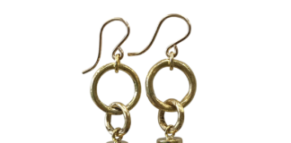 Willow horn and ring earrings