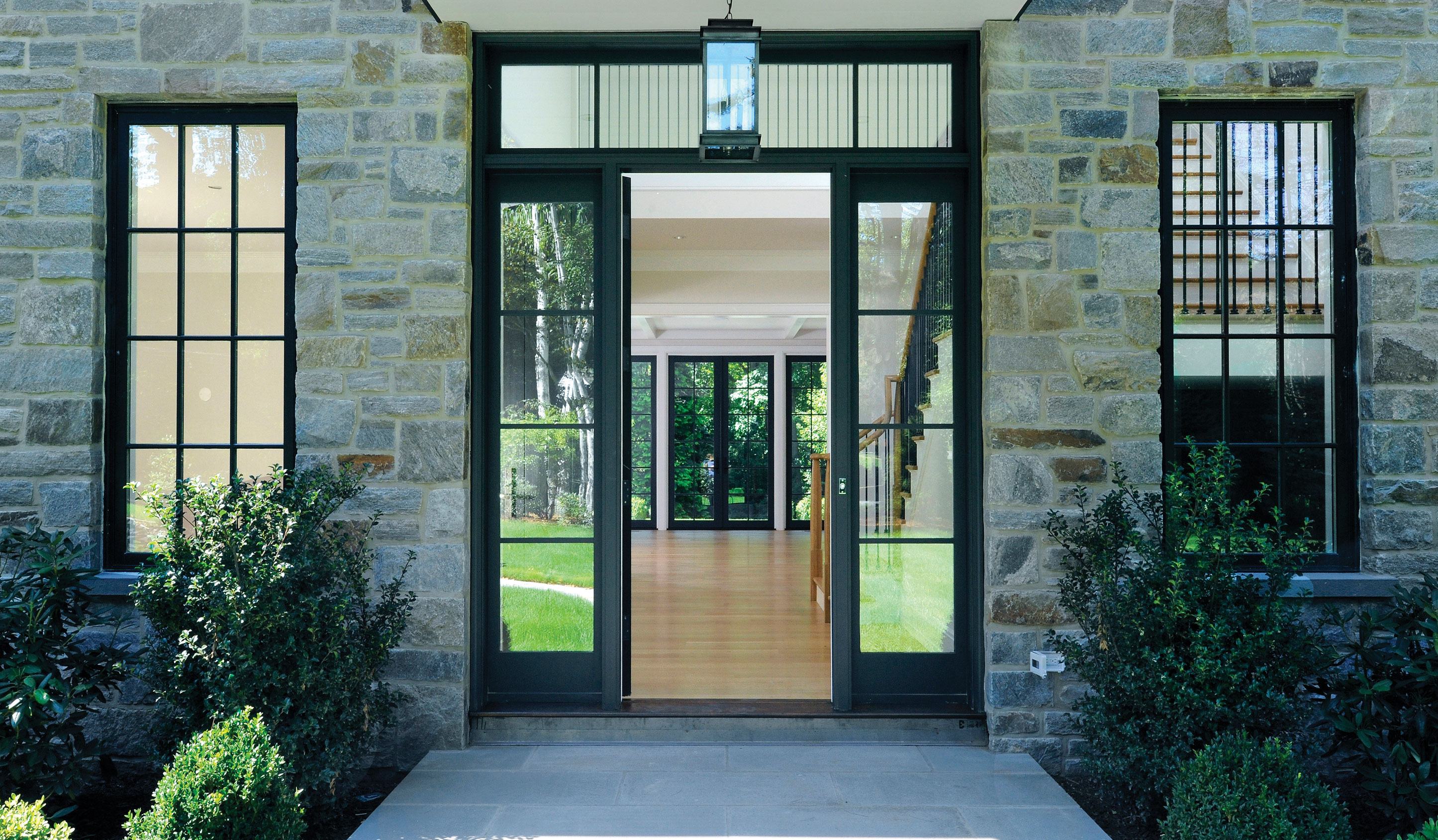 A modern front entry in Greenwich, CT