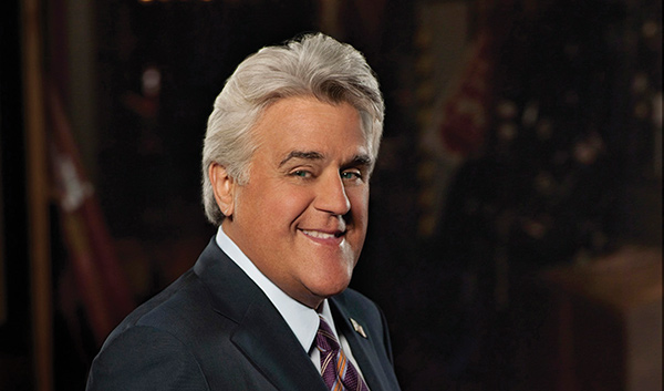 A picture of comedian Jay Leno in a suit