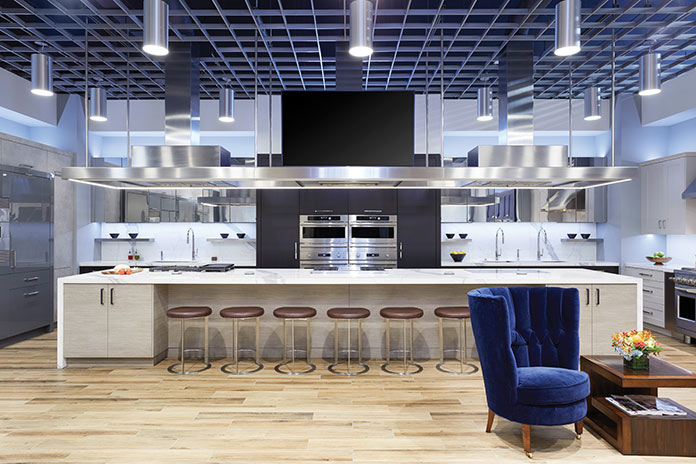 Showroom of kitchen appliances by Monogram Experience