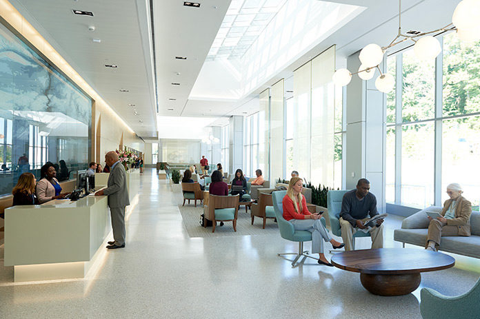 The lobby of MSK Westchester