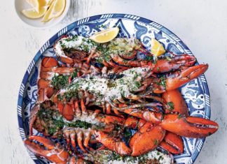 Lobster in a bowl with Herb Sauce