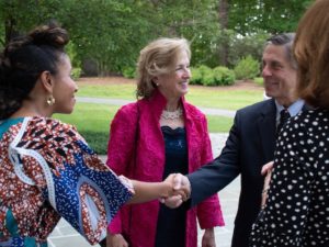 Image of Zoraida Lopez-Diago greets Renee Ring and Paul Zofnass