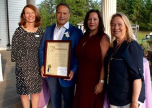 Image of Land Trust President Lori Ensinger, Honoree Benny Caiola, Michele Caiola and Majority Leader Catherine Parker