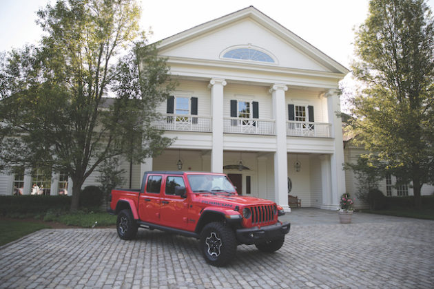 Jeep in front of house