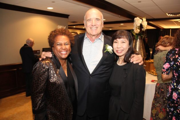 Image of Earlene Cox, Jim Turnbull (Honoree), Sally Ng (Vice President)
