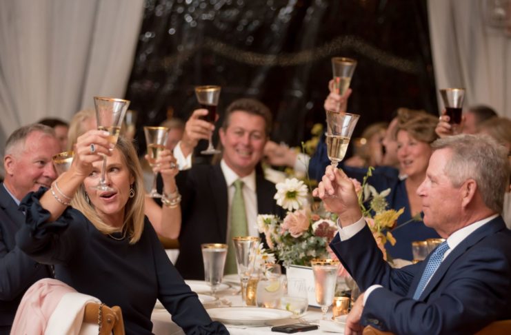 Guests toasting