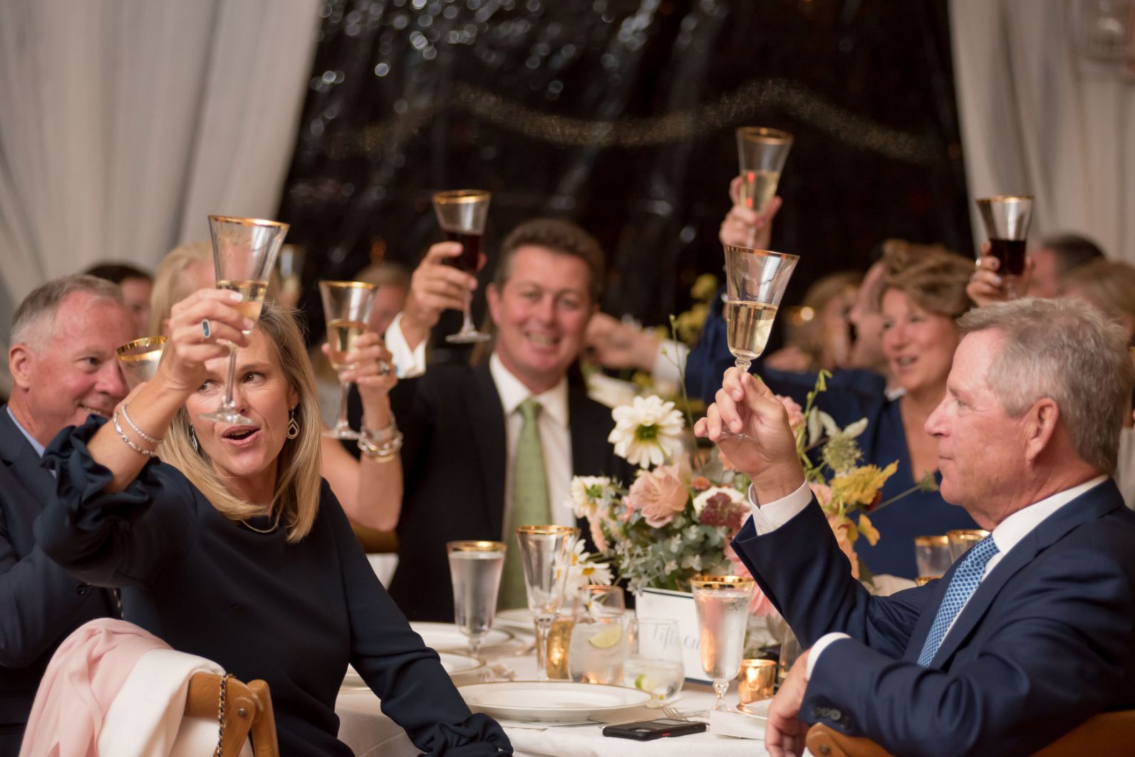 Guests toasting
