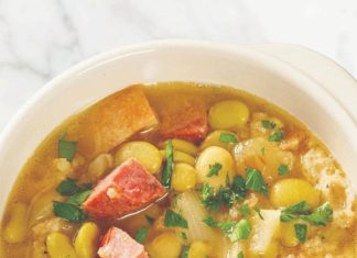 Lima Bean, Sausage, and Bread Soup
