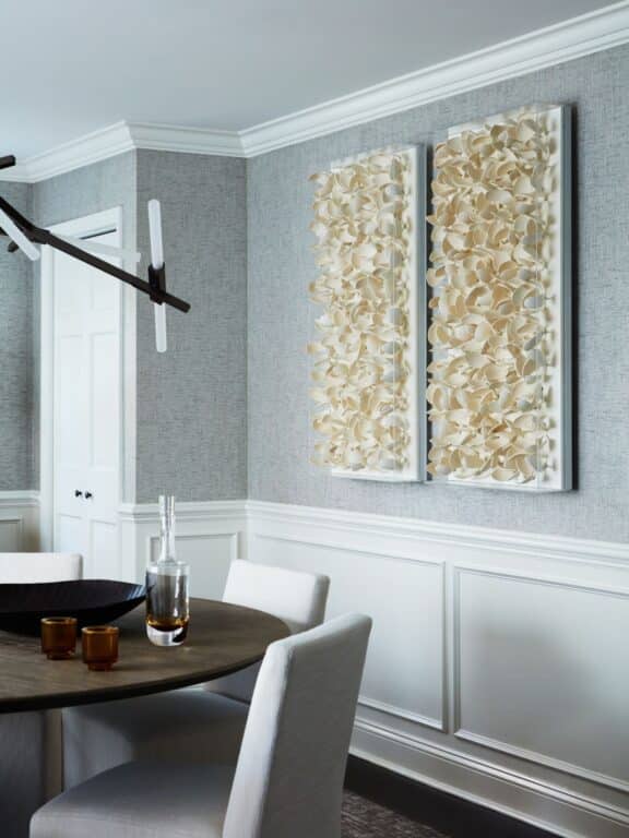 Dining room with textured neutrals 