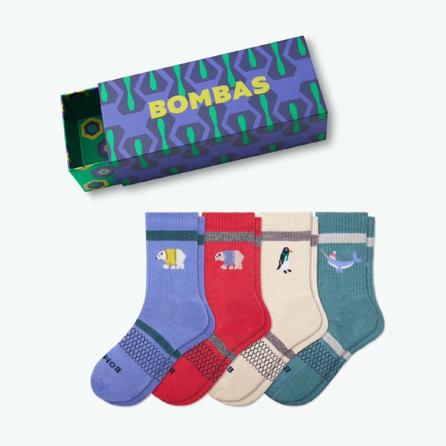 Bombas Youth Holiday Calf Sock 4-Pack Gift Box - Serendipity Magazine