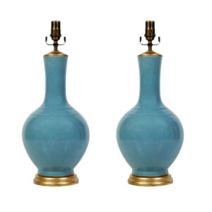 Pair of Blue Chinese Export Lamps