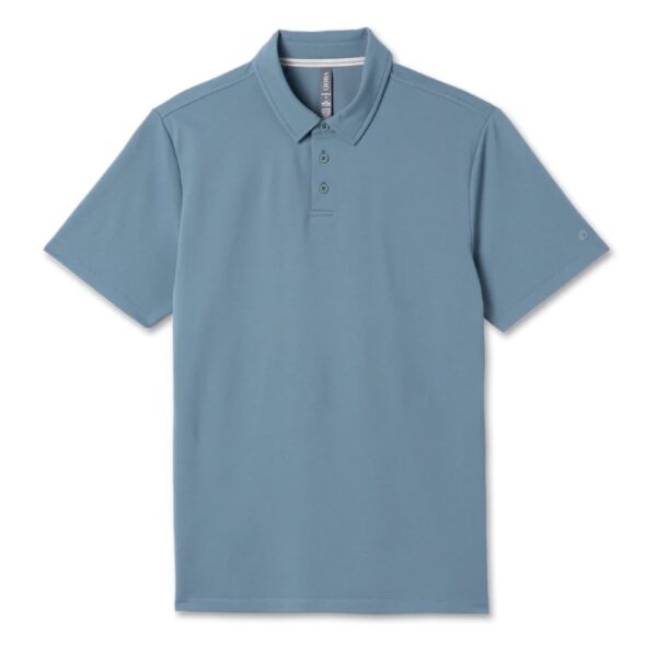 Vuori Mens polo light blue short sleeve shirt