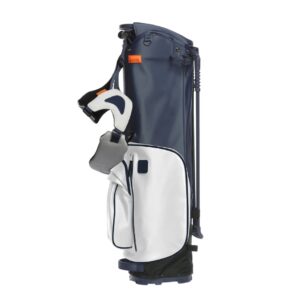 golf bag, navy blue with white detailing
