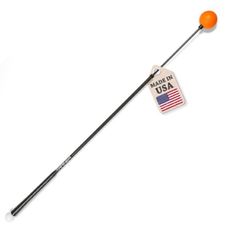 orange golf ball on a stick