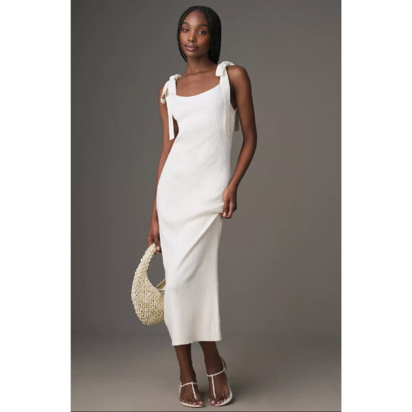 long and white Anthropologie dress