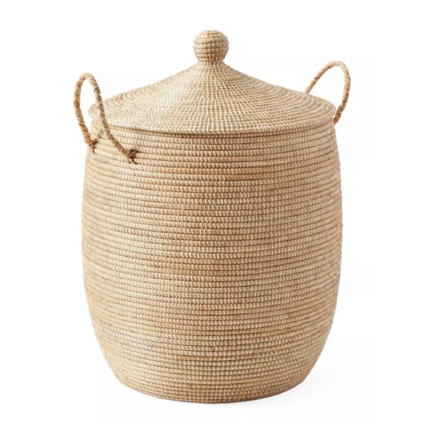 woven basket with lid