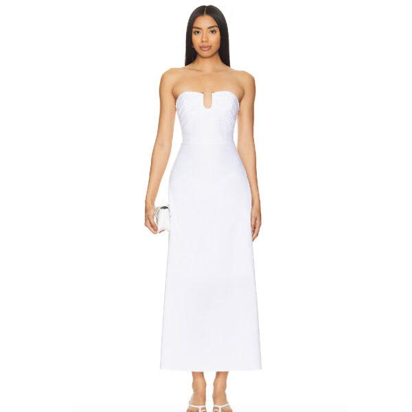 Long and white revolve dress