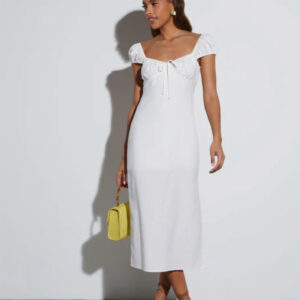 Womens Vici milkmaid style dress white midi