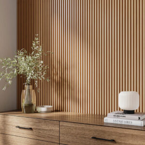 Oak Slat Fluted Tambour Wood Effect Wall Panels